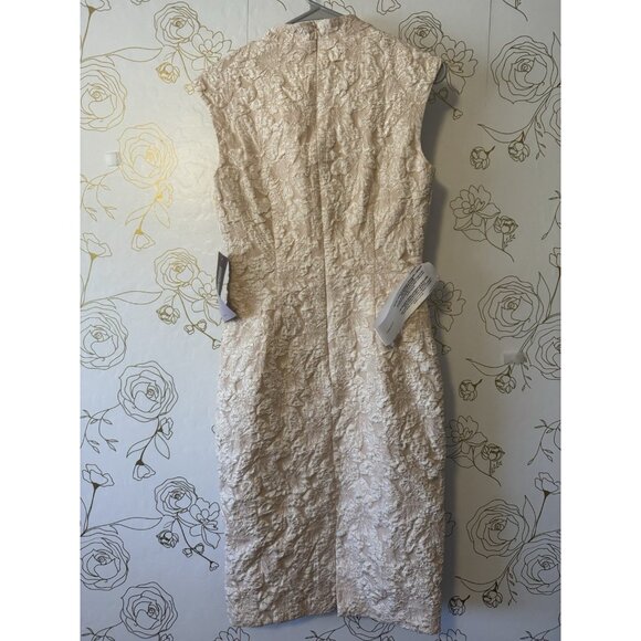 New JS Collections Dress Size 4 Champagne Emery Faux Wrap Cocktail 045 - Picture 9 of 10